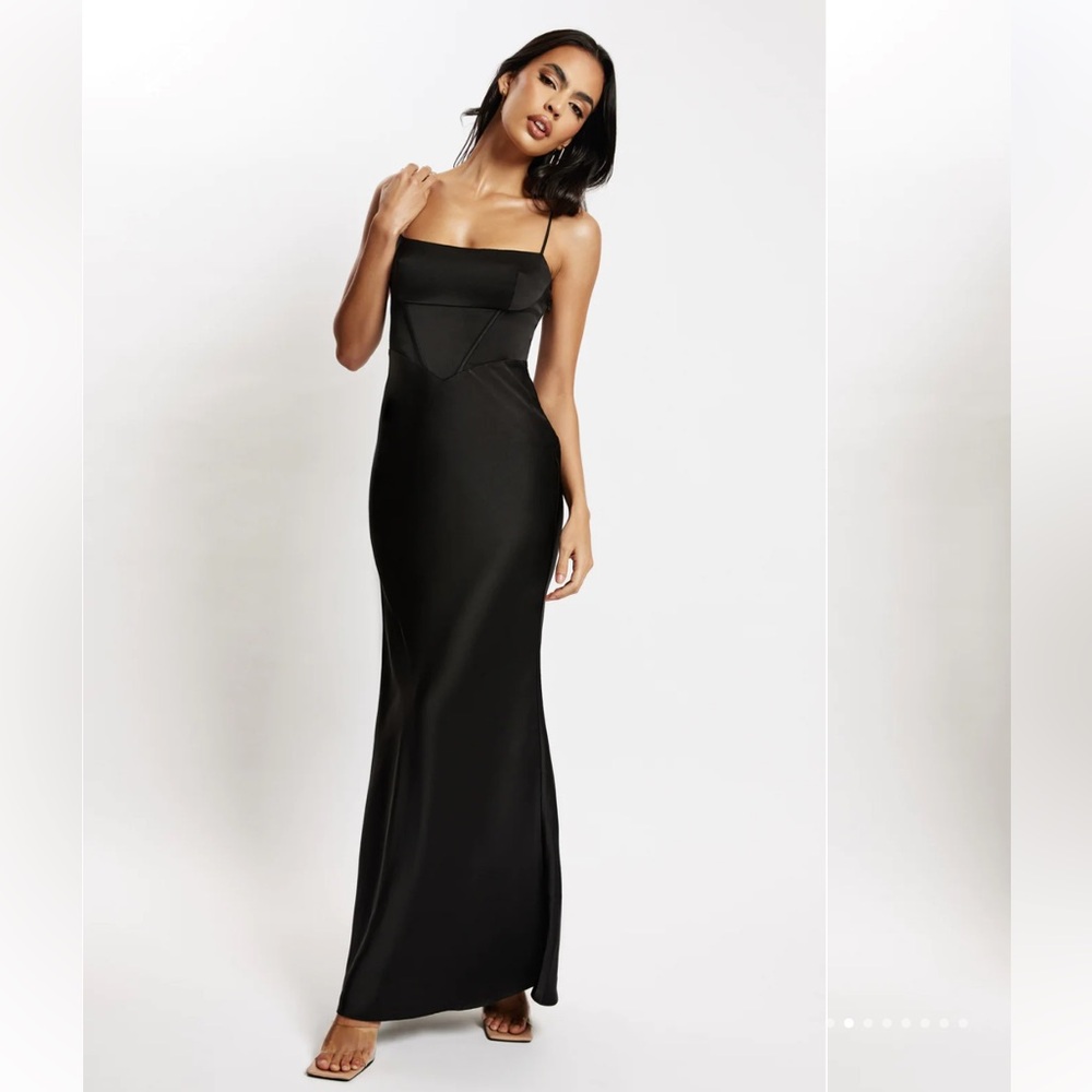 Meshki Black Corset Maxi Dress